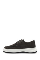 Men's Gray Lace-Up Nubuck Leather Casual Shoes | Derimod Men's Gray Lace-Up Nubuck Leather Casual Shoes | Derimod