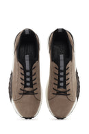 Men's Beige Thick Sole Lace Up Leather Casual Sneaker | Derimod Men's Beige Thick Sole Lace Up Leather Casual Sneaker | Derimod