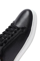 Erkek Siyah Bağcıklı Deri Sneaker | Derimod Erkek Siyah Bağcıklı Deri Sneaker | Derimod