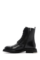Men's Black Leather Zippered Boots | Derimod Men's Black Leather Zippered Boots | Derimod