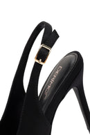 Women's Black Accessory Detailed Open Back Thin Heeled Shoes | Derimod Women's Black Accessory Detailed Open Back Thin Heeled Shoes | Derimod