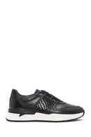 Erkek Siyah Bağcıklı Deri Casual Sneaker | Derimod Erkek Siyah Bağcıklı Deri Casual Sneaker | Derimod