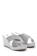 Women's Wedge Heeled Slippers | Derimod Women's Wedge Heeled Slippers | Derimod
