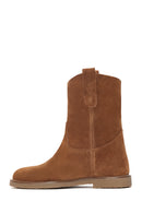 Women's Tan Suede Leather Casual Boots | Derimod Women's Tan Suede Leather Casual Boots | Derimod