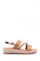 Women's Gold Leopard Detailed Sandals | Derimod Women's Gold Leopard Detailed Sandals | Derimod