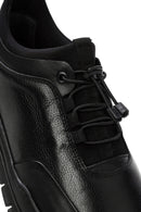 Erkek Siyah Bağcıklı Deri Casual Sneaker | Derimod Erkek Siyah Bağcıklı Deri Casual Sneaker | Derimod