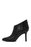 Women's Black Back Zipper High Thin Heel Leather Boot | Derimod Women's Black Back Zipper High Thin Heel Leather Boot | Derimod