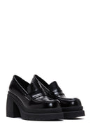 Kadın Siyah Deri Topuklu Loafer | Derimod Kadın Siyah Deri Topuklu Loafer | Derimod