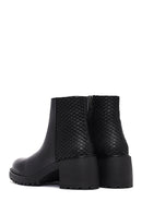 Women's Black Zippered Thick Heeled Leather Boot | Derimod Women's Black Zippered Thick Heeled Leather Boot | Derimod