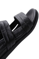 Women's Black Leather Sandals | Derimod Women's Black Leather Sandals | Derimod