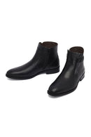 Men's Black Zippered Buckle Detail Leather Classic Boat | Derimod Men's Black Zippered Buckle Detail Leather Classic Boat | Derimod