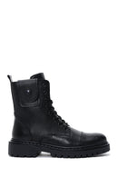 Male Black Zip Closure Leather Combat Boots | Derimod Male Black Zip Closure Leather Combat Boots | Derimod