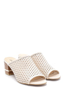 Women's Leather Heel Detailed Slippers | Derimod Women's Leather Heel Detailed Slippers | Derimod