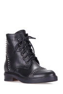 Studded Women's Leather Boots | Derimod Studded Women's Leather Boots | Derimod