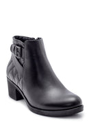Women's Leather Quilted Detailed Boots | Derimod Women's Leather Quilted Detailed Boots | Derimod