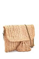 Women's Beige Straw Shoulder Bag | Derimod Women's Beige Straw Shoulder Bag | Derimod