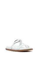Woman White Stone Slippers | Derimod Woman White Stone Slippers | Derimod