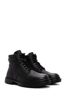 Men's Black Lace-Up Leather Casual Boots | Derimod Men's Black Lace-Up Leather Casual Boots | Derimod