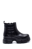 Women's Black Leather Thick Soled Boots | Derimod Women's Black Leather Thick Soled Boots | Derimod