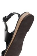 Women's Black Ankle Strap Leather Bodrum Sandals | Derimod Women's Black Ankle Strap Leather Bodrum Sandals | Derimod