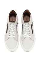 Men's White Lace-up Thick-Sole Leather Sneaker | Derimod Men's White Lace-up Thick-Sole Leather Sneaker | Derimod