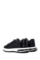 Men's Black Lace-up Thick-Sole Leather Sneaker | Derimod Men's Black Lace-up Thick-Sole Leather Sneaker | Derimod