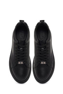 Erkek Siyah Bağcıklı Deri Sneaker | Derimod Erkek Siyah Bağcıklı Deri Sneaker | Derimod
