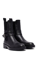 Women's Black Zippered Leather Boots | Derimod Women's Black Zippered Leather Boots | Derimod