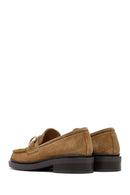 Woman Tan Buckled Suede Leather Masculine Loafer | Derimod Woman Tan Buckled Suede Leather Masculine Loafer | Derimod