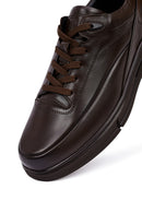 Men's Brown Lace-Up Leather Casual Sneakers | Derimod Men's Brown Lace-Up Leather Casual Sneakers | Derimod