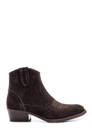 Women's Suede Leather Cowboy Boots | Derimod Women's Suede Leather Cowboy Boots | Derimod