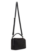 Woman Gray Long-Strap Suede Crossbody Bag | Derimod Woman Gray Long-Strap Suede Crossbody Bag | Derimod