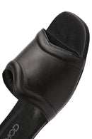 Women's Black Leather Slippers | Derimod Women's Black Leather Slippers | Derimod