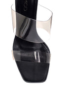 Women's Black Transparent Heeled Slippers | Derimod Women's Black Transparent Heeled Slippers | Derimod
