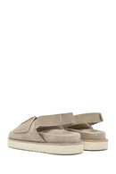 Women's Beige Strappy Suede Leather Sandals | Derimod Women's Beige Strappy Suede Leather Sandals | Derimod