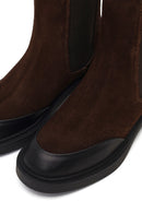 Women's Brown Thick-Soled Suede Leather Chelsea Boot | Derimod Women's Brown Thick-Soled Suede Leather Chelsea Boot | Derimod