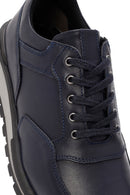 Erkek Lacivert Bağcıklı Deri Casual Sneaker | Derimod Erkek Lacivert Bağcıklı Deri Casual Sneaker | Derimod