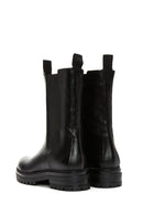 Women's Black Leather Zippered Chelsea Boots | Derimod Women's Black Leather Zippered Chelsea Boots | Derimod