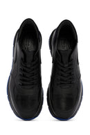 Erkek Siyah Bağcıklı Deri Casual Sneaker | Derimod Erkek Siyah Bağcıklı Deri Casual Sneaker | Derimod
