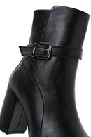 Women's Black Buckle Heeled Boots | Derimod Women's Black Buckle Heeled Boots | Derimod