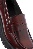 Women's Burgundy Thick-Soled Leather Loafer | Derimod Women's Burgundy Thick-Soled Leather Loafer | Derimod