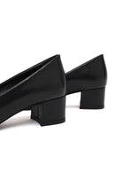 Derimod Flex Women Black Thick Heeled Leather Shoe | Derimod Derimod Flex Women Black Thick Heeled Leather Shoe | Derimod