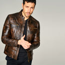 Wilkins Men's Leather Jacket | Derimod Wilkins Men's Leather Jacket | Derimod