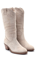 Women's Suede Leather Heeled Boots | Derimod Women's Suede Leather Heeled Boots | Derimod