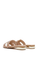 Women's Beige Stone Slippers | Derimod Women's Beige Stone Slippers | Derimod