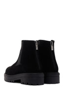 Women's Black Zippered Suede Leather Chelsea Boots | Derimod Women's Black Zippered Suede Leather Chelsea Boots | Derimod