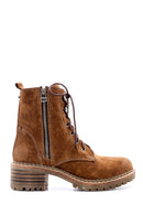 Women's Suede Zipper Detailed Boots | Derimod Women's Suede Zipper Detailed Boots | Derimod