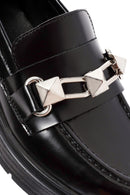 Women's Black Buckle Detailed Leather Masculine Loafer | Derimod Women's Black Buckle Detailed Leather Masculine Loafer | Derimod