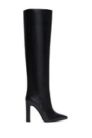 Women's Black Leather Heeled Boots | Derimod Women's Black Leather Heeled Boots | Derimod