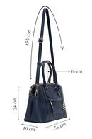 Women's Navy Blue Classic Shoulder Bag | Derimod Women's Navy Blue Classic Shoulder Bag | Derimod